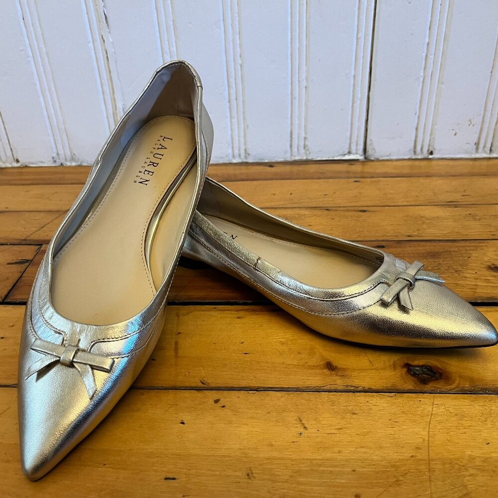 Lauren Ralph Lauren Silver Flats